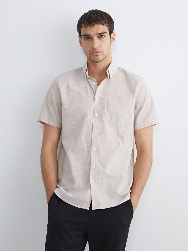 LCW ECO Regular Fit Kısa Kollu Erkek Gömlek