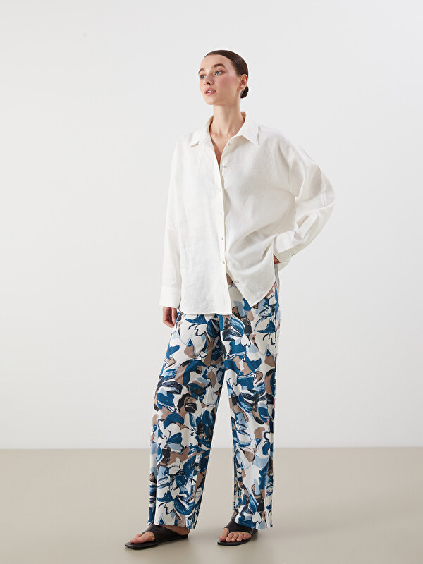 LCWAIKIKI Classic Elasticated Waist Floral Women's Trousers