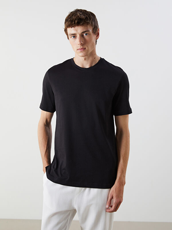 LCWAIKIKI Classic DRY TOUCH Bisiklet Yaka Penye Erkek Tişört