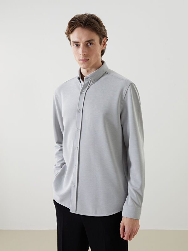 LCW Vision Slim Fit Uzun Kollu Erkek Gömlek