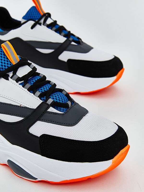 Bağcıklı Renk Bloklu Erkek Spor Ayakkabı - Görsel 4