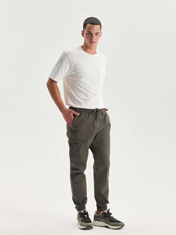 XSIDE Pantalon Moulant en Sergé pour Hommes