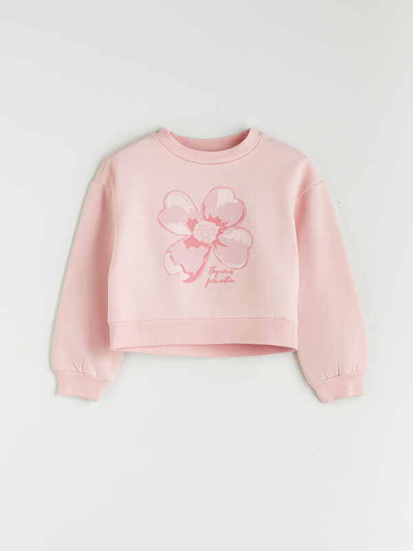 LCW Kids Sweat-shirt Floral pour Filles à Col Rond