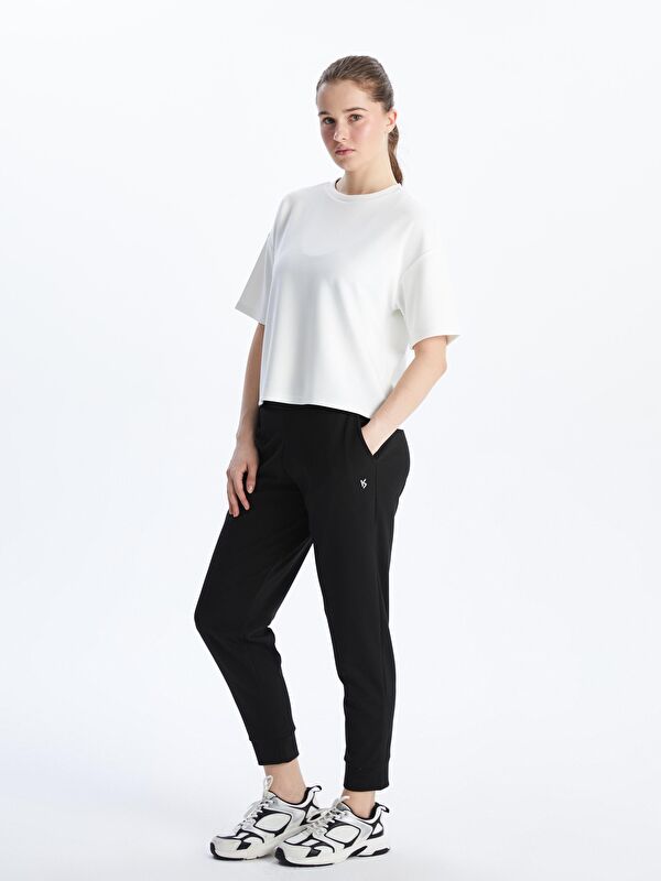 KOOR SPORT Beli Lastikli Baskılı Kadın Jogger Eşofman Altı