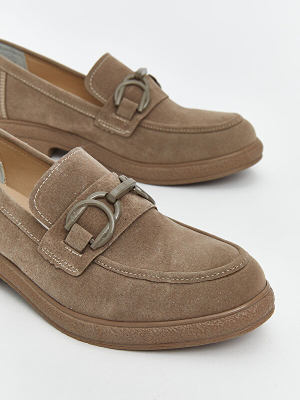 Koor Siyah Koor Süet Görünümlü Kadın Loafer Ayakkabı