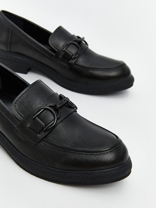 Koor Siyah Koor Süet Görünümlü Kadın Loafer Ayakkabı