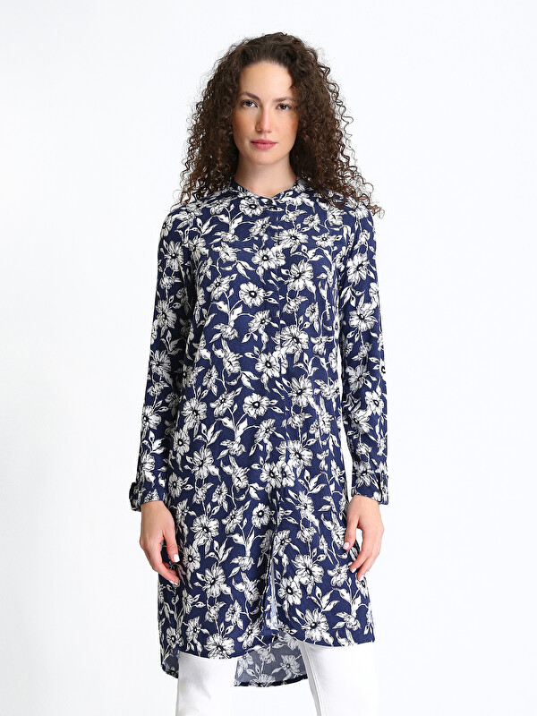 LCWAIKIKI Classic Crew Neck Patterned Women's Shirt Tunic