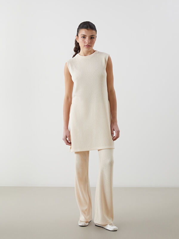 LCW Vision Crew Neck Textured Women's Tunic -S5MN39Z8-FDH