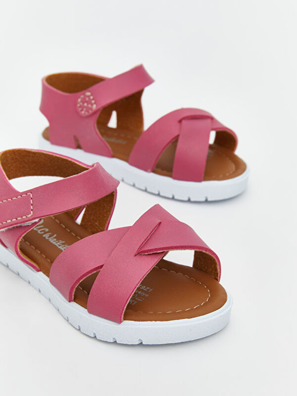 Çapraz Bantlı Kız Bebek Sandalet - Görsel 4