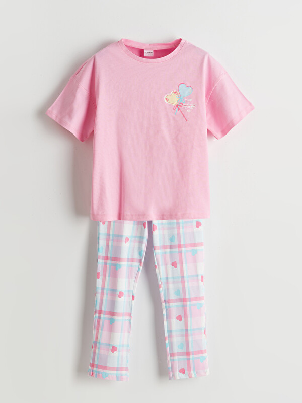 LCW Kids Bisiklet Yaka Kız Çocuk Pijama Takımı