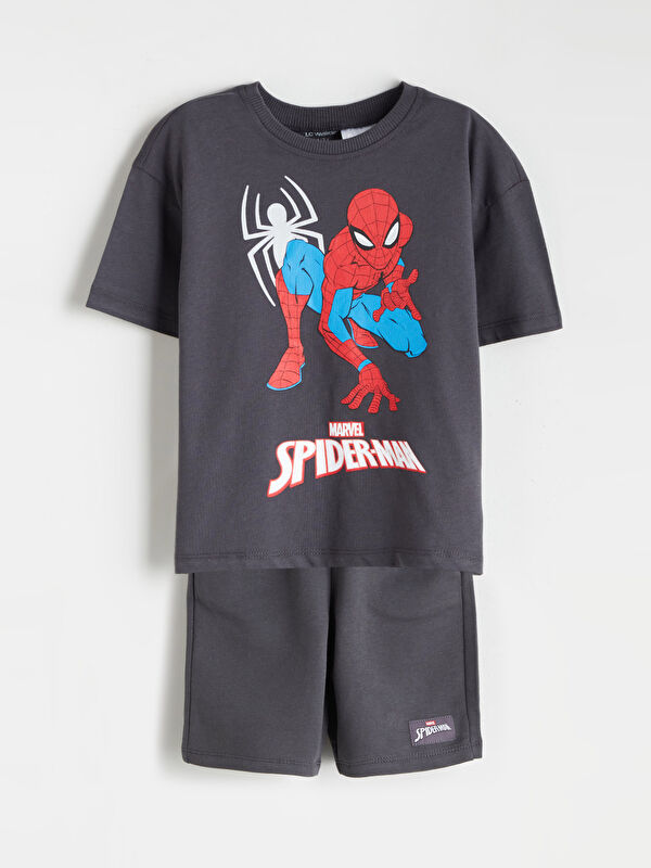 LCW Kids Spider-Man Baskılı Erkek Çocuk Tişört ve Şort 2'li