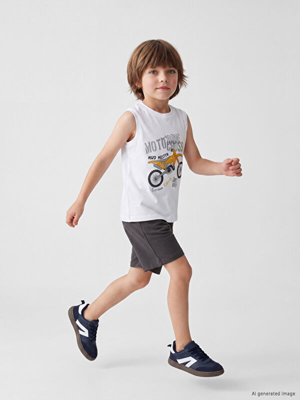 LCW Kids Baskılı Erkek Çocuk Atlet ve Şort 2'li