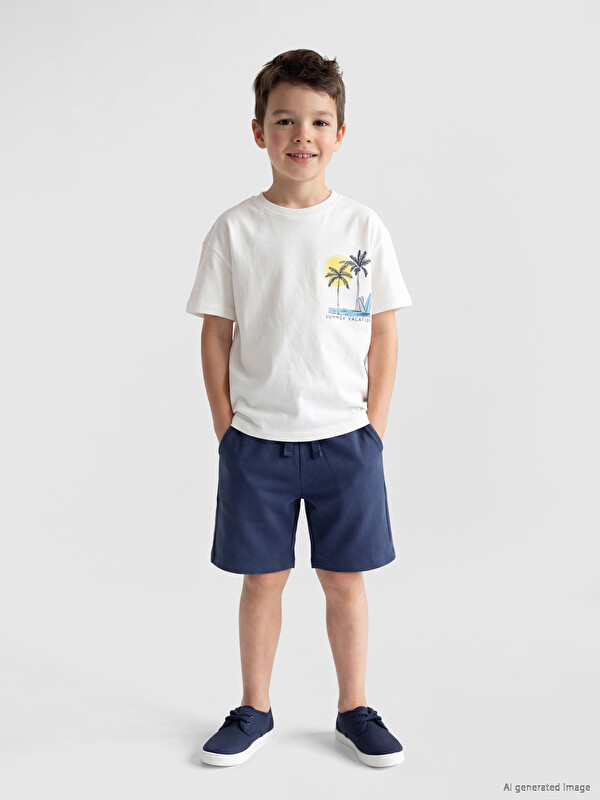 LCW Kids California Baskılı Erkek Çocuk Tişört ve Şort 2'li