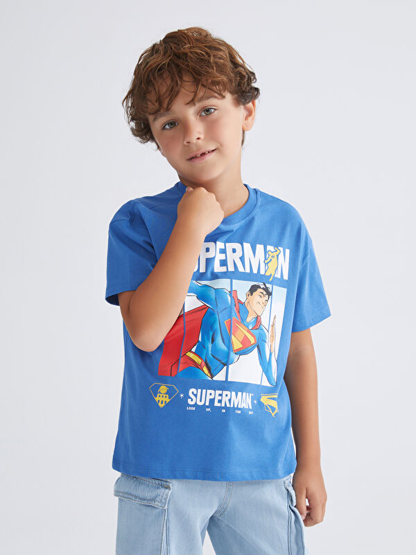 LCW Kids Superman Baskılı Erkek Çocuk Tişört