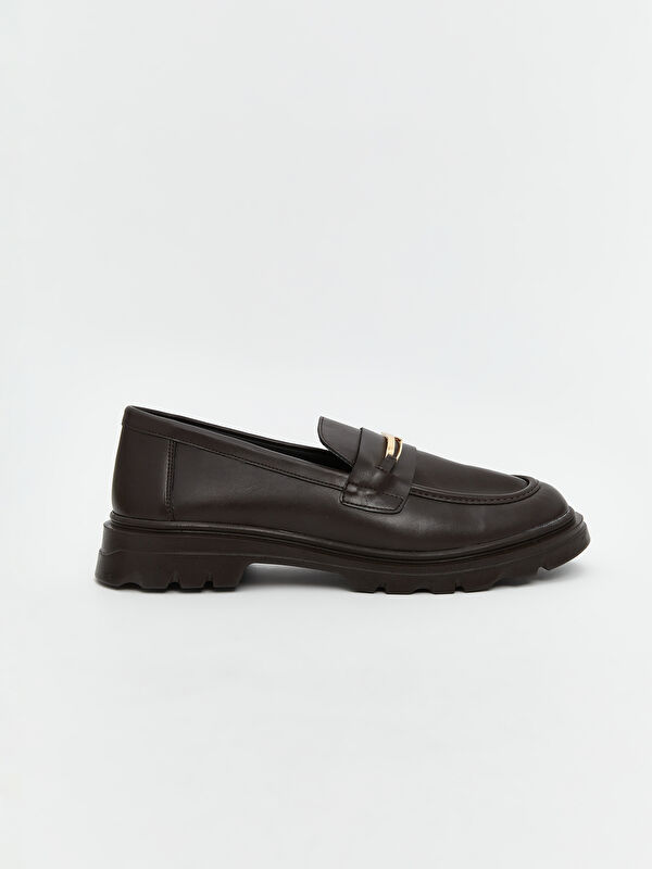 Lcw Steps Kahverengi Lcw Steps Deri Görünümlü Kadın Loafer Ayakkabı