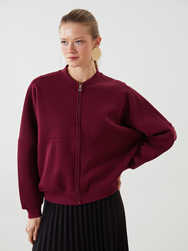 LCWAIKIKI Classic Kolej Yaka Kadın Fermuarlı Sweatshirt