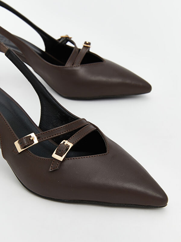 Lcw Steps Kahverengi Lcw Steps Sivri Burun Kadın Topuklu Ayakkabı