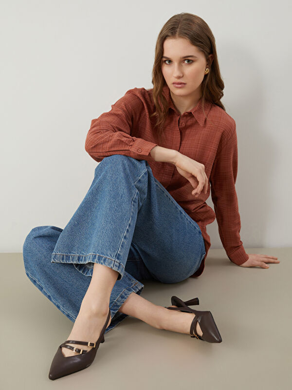 Lcw Steps Kahverengi Lcw Steps Sivri Burun Kadın Topuklu Ayakkabı