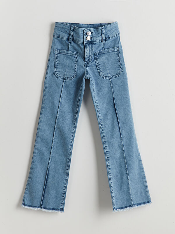 LCW Kids İspanyol Paça Kız Çocuk Jean Pantolon