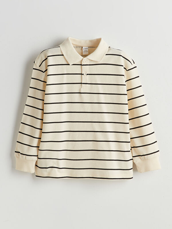 LCW Kids Polo Yaka Çizgili Erkek Çocuk Tişört