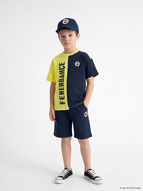 LCW Kids Fenerbahçe Baskılı Erkek Çocuk Tişört ve Şort 2'li