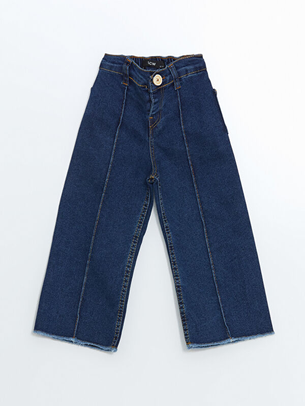LCW Kids Beli Lastikli Kız Çocuk Jean Pantolon