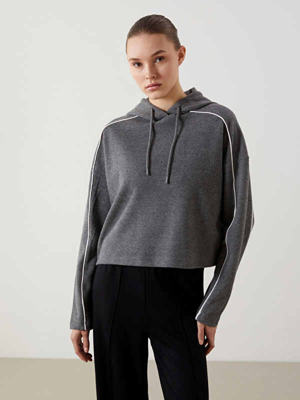 LCW Modest Kapüşonlu Oversize Kadın Sweatshirt Tunik