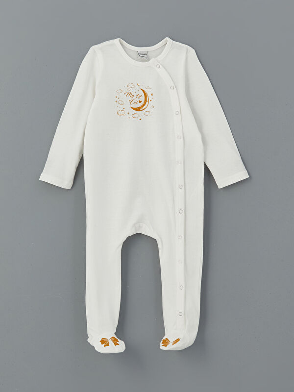 LCW baby Crew Neck Printed Baby Girls' Jumpsuit