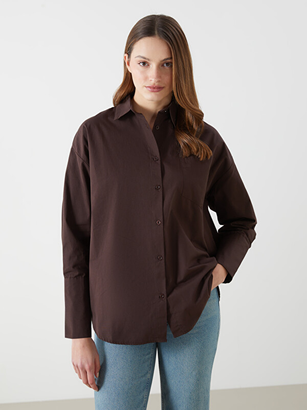LCW Modest Oversize Poplin Kadın Gömlek Tunik