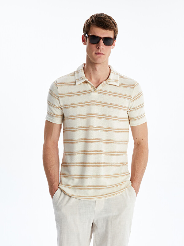 LCW Vision Polo Neck Striped Jersey Men's T-Shirt