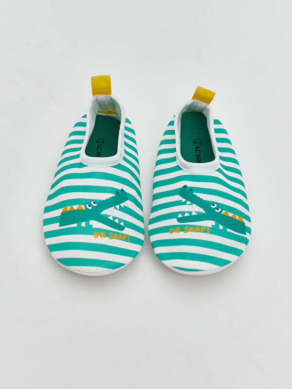 Dinozor Baskılı Erkek Bebek Deniz Ayakkabısı - Görsel 4