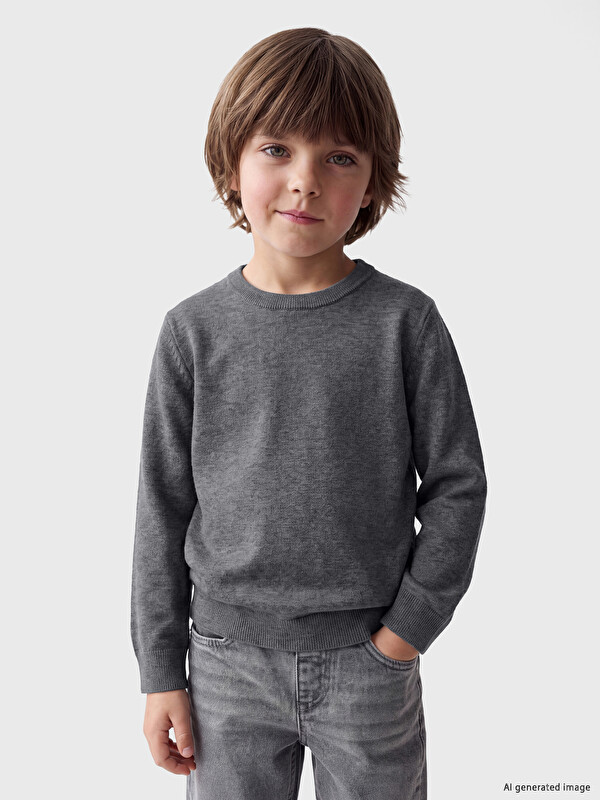 LCW Kids Bisiklet Yaka Erkek Çocuk Triko Kazak