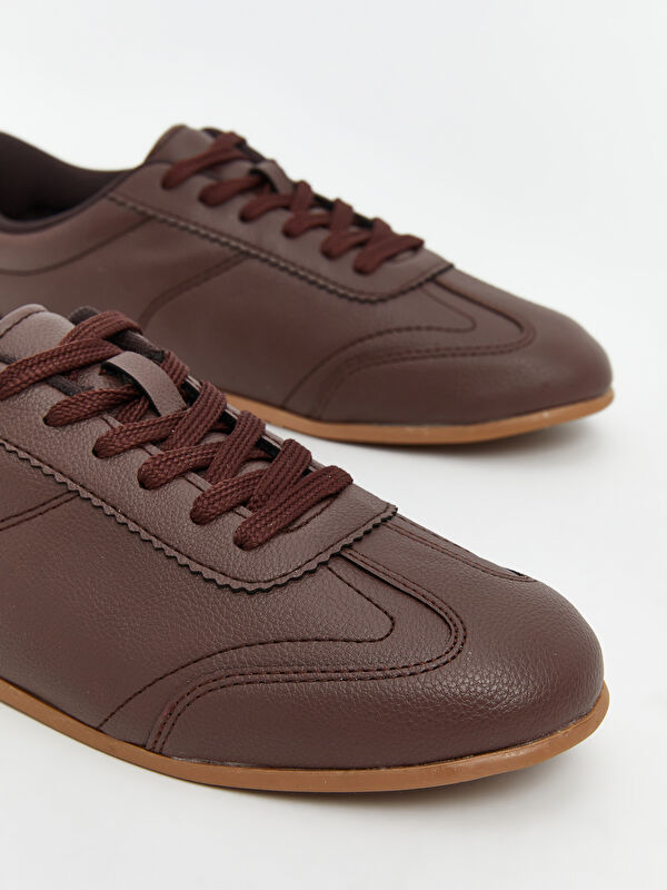 Lcw Steps Bordo Lcw Steps Deri Görünümlü Kadın Spor Ayakkabı