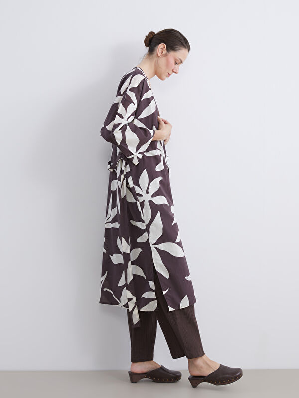 LCWAIKIKI Classic Şal Yaka Desenli Oversize Kadın Kimono