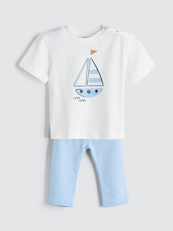 LCW baby Printed Men's T-Shirt and Shorts 2 Pack