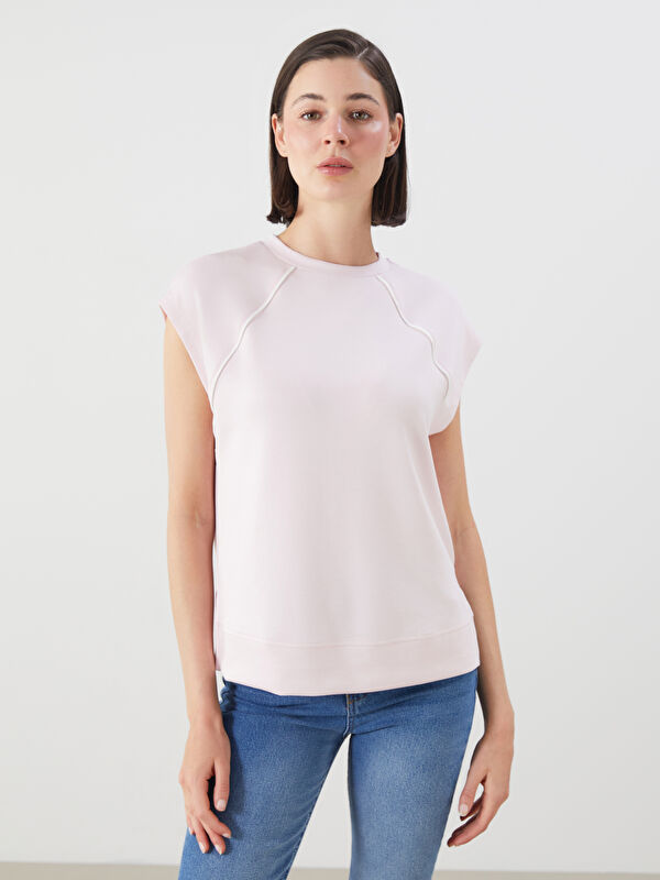 LCWAIKIKI Classic Bisiklet Yaka Oversize Kadın Tişört