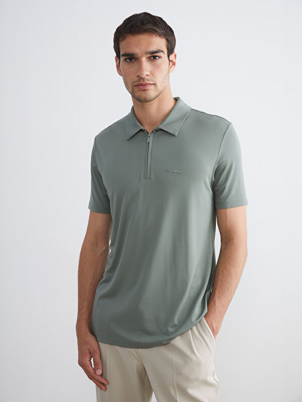 SOUTHBLUE Polo Yaka Baskılı Erkek Tişört