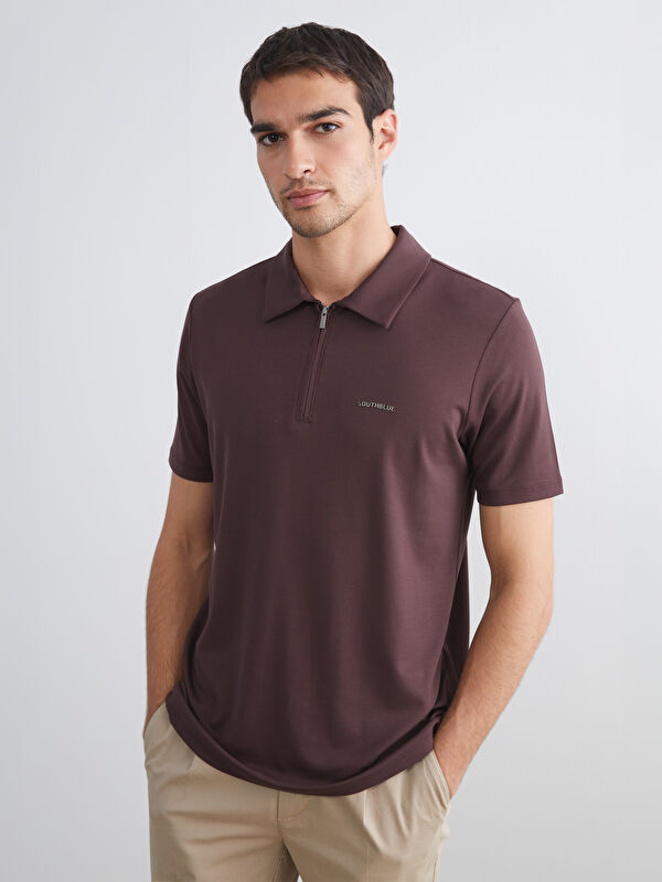 SOUTHBLUE Polo Yaka Baskılı Erkek Tişört