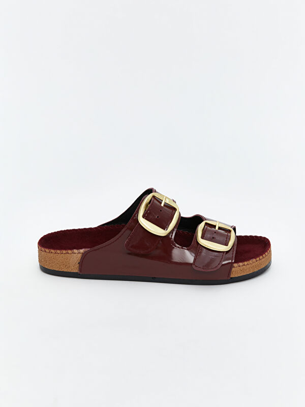 Deri Görünümlü Kadın Terlik - Görsel 3