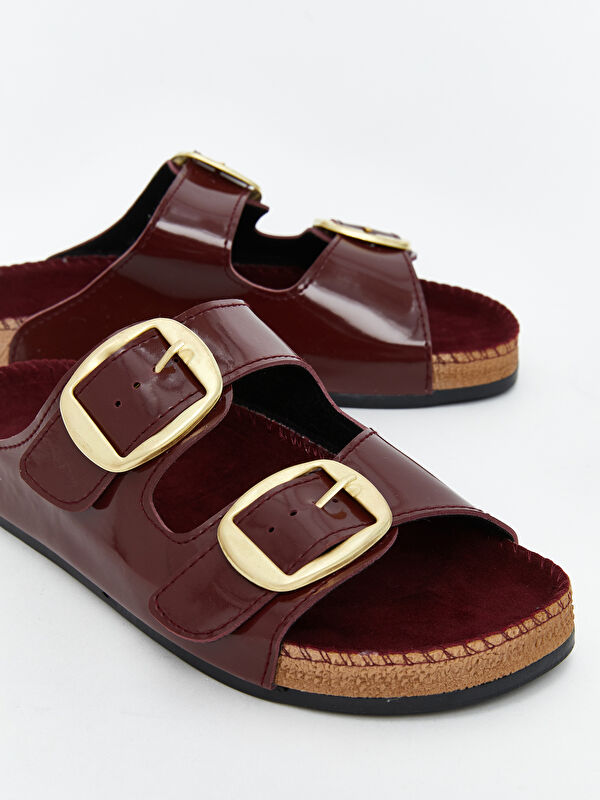 Deri Görünümlü Kadın Terlik - Görsel 4