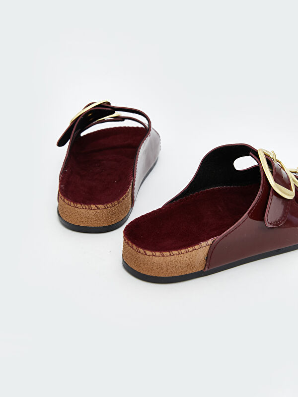 Deri Görünümlü Kadın Terlik - Görsel 6