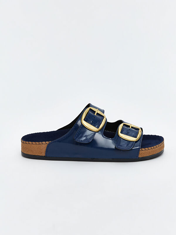 Deri Görünümlü Kadın Terlik - Görsel 3