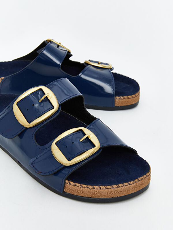 Deri Görünümlü Kadın Terlik - Görsel 4