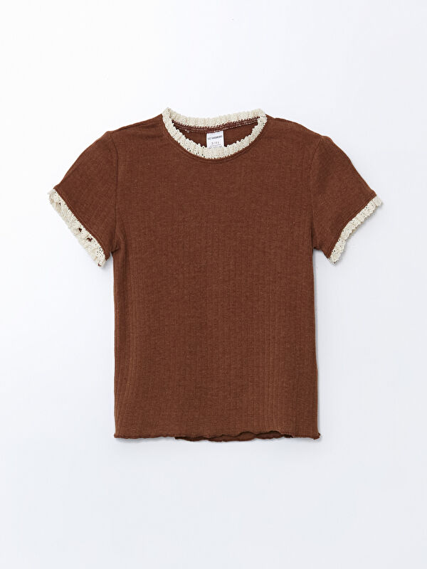 LCW Kids Bisiklet Yaka Basic Kız Bebek Tişört