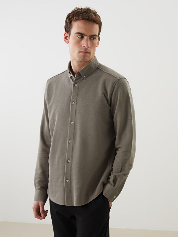 LCW Vision Slim Fit Uzun Kollu Erkek Gömlek