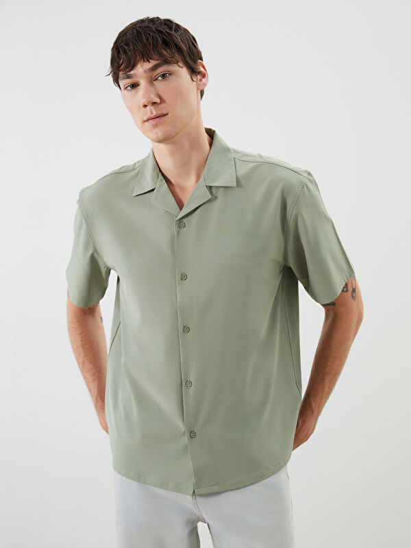 XSIDE Relaxed Fit Resort Collar Short Sleeve Men's Shirt