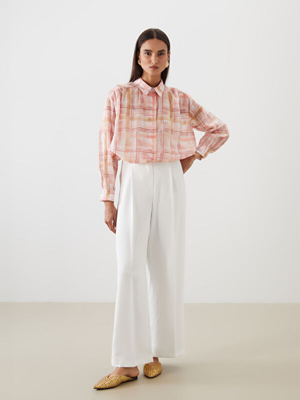 LCW Modest Geniş Paça Pileli Kadın Pantolon