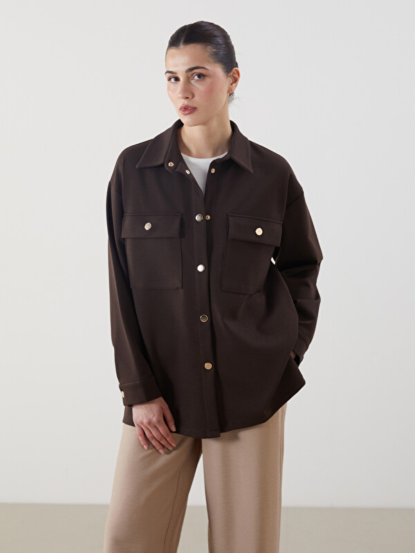 LCW Modest Düz Oversize Kadın Gömlek Tunik