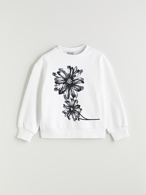 LCW Kids Sweat-shirt Floral pour Filles à Col Rond