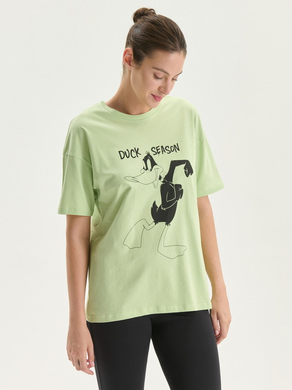 LCWAIKIKI Classic Crew Neck Daffy Duck Printed Women's T-Shirt